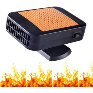 Portable Car Heater for Vehicle, 12V Fast Heating Car Heaters that Plugs with 360 Rotatable Base 2-in-1 Heating/Cooling Function