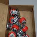 1.5 Inch Caster Wheels, Heavy Duty Casters Wheels with Brake Swivel Casters with Polyvinyl Chloride (PVC) Wheels, Locking Casters Red (12 Pack)