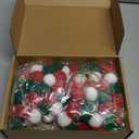 Amyhill 2 Pcs Christmas Hanging Photo Display with Clips 9.8 ft Pom Pom Garland Christmas Holiday Card Picture Frame 4 Feet DIY Green Red Photo Holders for Xmas Holiday Country Decor