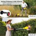 24V Electric Weed Wacker with Wheels, Cordless Grass Trimmer with 2x2000mAh Batteries & Charger, 3 in 1 Grass Stringless Lightweight Brush Cutter/Grass Trimmer/Lawn/Edger for Lawn, Garden and Yard
