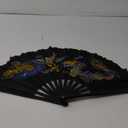 OMyTea Bamboo Large Rave Folding Hand Fan for Men/Women - Chinese Japanese Kung Fu Tai Chi Handheld Fan with Fabric Case - for Performance, Decorations, Dancing, Festival, Gift (Dragon & Phoenix)