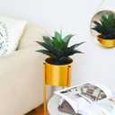 JUSTOYOU 14" Large Artificial Succulent Faux Agave Plant in Pot, Fake Potted Desk Plant Realistic Greenery Artificial Plants for Indoor Office Home Decor Bathroom Kitchen Shelf (Dark Green)