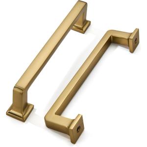 khtumeware 2 Pack Champagne Bronze Cabinet Pulls, 5 Inch(128mm) Hole Centers Cabinet Handles Kitchen Hardware Straight Bar for Cabinets and Drawer Pulls (5"(128mm) Hole Center)