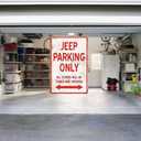 Vintage Metal Signs Car Room Decor for Boys Jeep Parking Only Garage Sign Funny Wall Decor for Men Bedroom