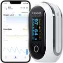 Vibeat Rechargeable Oxygen Meter Finger Pulse Oximeter, Bluetooth Fingertip Blood Oxygen Saturation Monitor with Pulse Rate, Batteries and Lanyard Included, Free APP