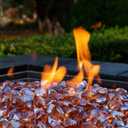 Fire Glass Diamond 1 Inch Fire Pit Glass Rocks for Propane or Gas Fire Pit (Gift Package) (20 Pounds, Pink Champagne)