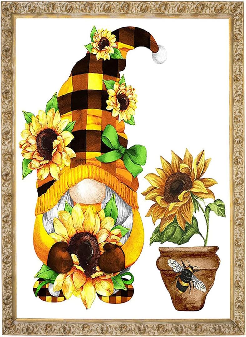 5D Diamond Painting Kits for Adults Sunflower Diamond Painting Without Frame Anime Gnome Diamond Painting Kits for Beginners 12x16 Inch