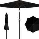 AreShark 9 FT Patio Umbrella for Outdoor, Outdoor Table Umbrella with Push Button Tilt and Crank, Outdoor Patio Umbrellas with 8 Sturdy Ribs for Market, Garden, Pool (Black)