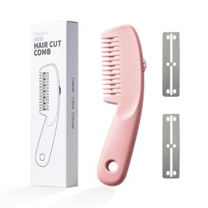 Hair Razor Comb, Hair Thining Trimmer, Homeuse Cutting and Styling Comb (Pink)
