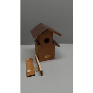Water Proof Bluebird House for Outside, 2 Layers Metal Roof Water Proof, Outdoor  Durability Solid Cedar Wood Bird House for Pole, Secure Latch, Updated 1.5" Hole Size (Comfy Mansion)
