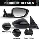 Right Passenger Side Mirror Compatible With Honda Accord 2018-2022 with Turn Signal Light Power Glass Heated with Blind Spot Detection 8-Pins Replaces 76201TVAA31ZJ | 76208TVAA42