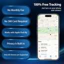 GPS Tracker for Vehicles, No Subscription or SIM Required, Hidden Vehicle Locator, Magnetic Waterproof, Accurate Tracking, 365-Day Battery Life, iOS Only (Black)