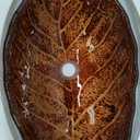 Bathroom Leaf Shape Artistic Glass Vessel Sink, Brown, 14"D x 22"W x 7"H