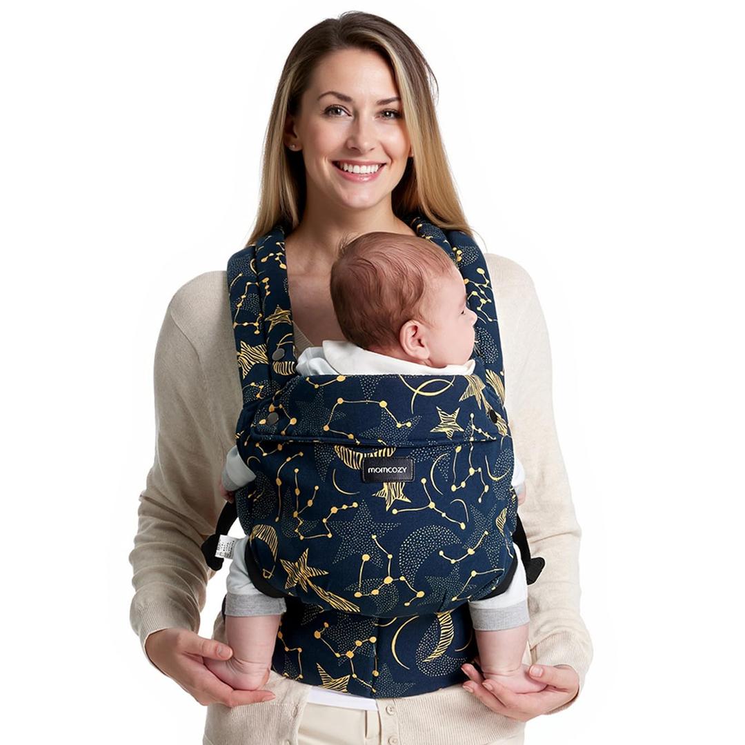 Momcozy Baby Carrier - Ergonomic, Cozy and Lightweight Carrier for 7-44lbs, Effortless to Put On, Ideal for Hands-Free Parenting, Enhanced Lumbar Support, Starry Night