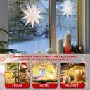 3PCS Christmas Paper Star Lantern, Lampshade 3D Paper Star Hanging Decoration Light Papers Lantern (White)