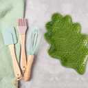 Oak Leaves Shaped Spoon Rest for stove top Set of 2 Decorative Ceramic Spoon Holder for Kitchen Counter, Stove Top & Cooking Utensils