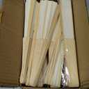 URATOT 48 Pieces White Folding Fans Silk Bamboo Folding Fans Handheld Fan for Wedding, Party Decoration