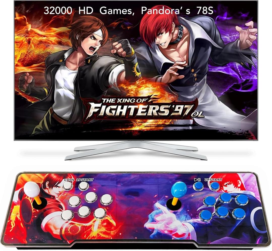 FVBADE [32000 Games in 1] 78S Pandora Box Arcade Game Console for PC & Projector & TV ,3D Games 1-4 Players Double Joystick Favorite List Game Category Save/Search/Hide/Pause (Whole)