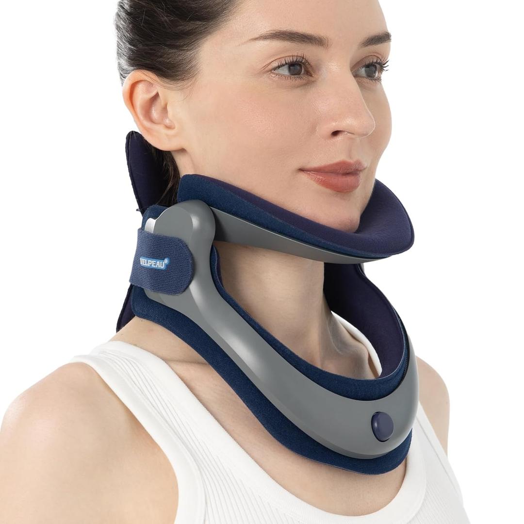 Velpeau Neck Brace for Neck Pain and Support, Soft Cotton Pads, Cervical Collar Restricting Cervical Motion, Relieves Discomfort and Spine Pressure (Foam Pads Version)