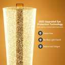 NUR Modern LED Floor Lamp with Remote & Foot Switch, 2700K6500K 3 Color Temps & 10100% Dimming, Sparkly Glitter Acrylic Tube Column, Slim Black Tall Standing Lamp for Living Room Bedroom Office