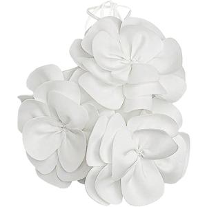 GORGLITTER Women's 3D Flower Halter Camisole Top Floral Sleeveless Going Out Country Concert Outfits (White, S)
