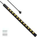 12 Outlet Industrial Long Power Strip Surge Protector, 15 FT Cord