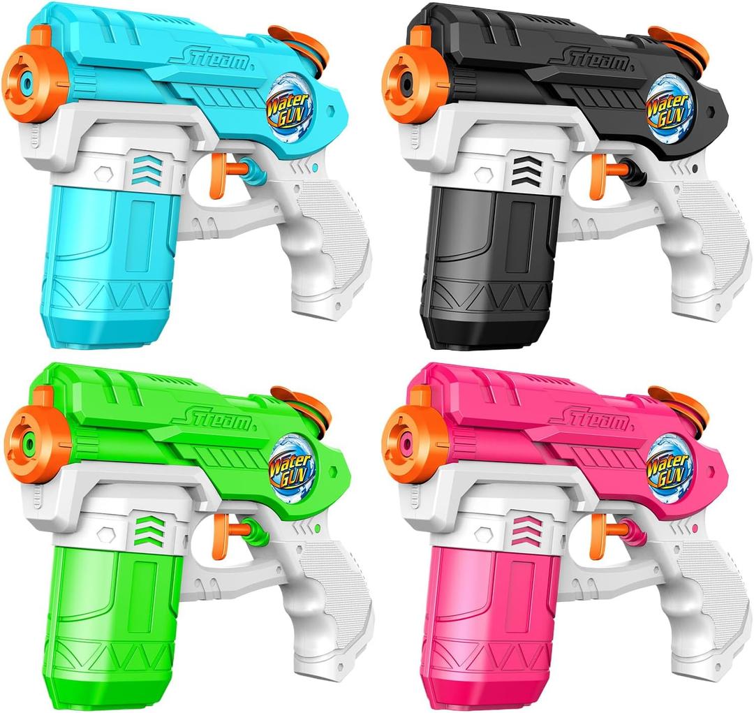 Water Guns for Kids and Adults 4 Pack Long Range Super Squirt Blaster High Capacity Soaker Outdoor Summer Beach Pool Backyard Toys