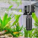 hygger 5-10 Gallon Little Submersible Aquarium Filter in-Tank Filtration with Aeration for Saltwater and Freshwater Fish Tank Internal Filters 105 GPH