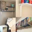 Shelf Bracket 1210 in, 10 PCS White Shelving Brackets, L Brackets for Shelves Shelf Install, Bookshelf, Garden Boards