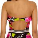 Trina Turk Women's Bougainvillea Ruffle Bandeau One Piece Swimsuit, Floral Print, Adjustable, Bathing Suits for Women (Pink) Size 12 
