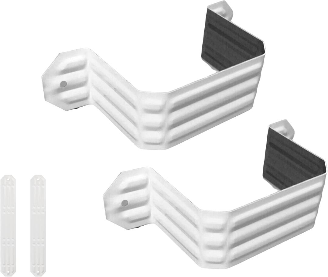 Gutter Downspout Strap Downspout Offset 3x4 Leader Strap 3x4 Rain Gutter Downspout Extension Adapter (Leader Strap 2x3-2 pcs)