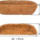 2pcs Trough Coco Liner 36 inch Wall Planter Replaceable Coco Liner for Window Box, Fence Flower Baskets