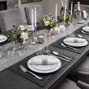 WDF Partyware 350Piece Silver Plastic Dinnerware Set for 50 Guests - Silver Plastic Plates with Cutlery Include:50Dinner Plates-50Dessert Plates-50Pre Rolled Napkins with Silverware Party Wedding