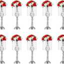 Silver Vases Sets for Table: 19.3in Wedding Centerpiece, Set of 10
