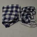 Smiry Picnic Table Cloth 2 Pack, Waterproof Elastic Fitted Tablecloths for 6FT Rectangle Tables, Washable Polyester Buffalo Plaid Tablecloth for Camping, Dining & Outdoor (Navy & White, 30" x 72")