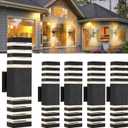 4Pack 18.3inch Outdoor Wall Light,24W LED Square Up & Down Wall Lights 4000K Day White Aluminum Body Waterproof IP65 2400LM LED Exterior Light Fixtures Wall Mount for House Patio Garage Garden