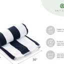 Salt Earth Cotton Beach Towel (Pack of 4, 30"x60") - Oversized Beach Cabana Striped Towels - Quick Dry & Absorbent Towels for Bathroom, Travel, Pool, Spa, Bath, Vacation, Home, Swim (Navy Blue)