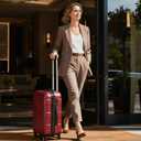 TILYMOL Hardside Carry On Luggage 22x14x9 Airline Approved with Spinner Wheels, Lightweight 20-inch Carry-On Suitcase for Men & Women, Red