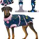 PetWarm Recovery Suit for Dogs, Recovery Suit for Female Male Dogs, Professional Pet Recovery Shirt Dog Abdominal Wounds Bandages Substitute E-Collar and Cone, Dog Onesie, Galaxy Pattern, Pink, XL (X-Large (Back:20.1-24.8'', Weight:42-75LB))