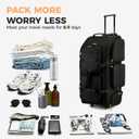 Searock 90L Rolling Duffle Bag with Wheels and Handle, 31 Large Duffle Bag for Travel, Carry On Luggage Duffel Bag with Shoe Compartment, Multi-Pocket, Water Resistant, Black