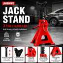 Jack Stands, 3 Ton Jack Stand with Double Pin Locking, Safety Stands for Home Garage Vehicle Repair Car Lift Supports Jack, 1 Pair, Red
