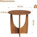 Round End Side Table - 19.7" Unique Tall Round Side Tables Living Room, Mid Century Modern Small Coffee End Table, Solid Wood Accent Tables for Living Room, Bedroom Office, Walnut