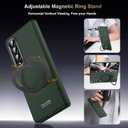 for Samsung Galaxy Z Fold 4 Case with MagSafe, Built-in 360° Magnetic Rotatable Ring Stand, Screen Protector & Hinge Protection, Full Body Slim & Light Magnetic Stand Phone Case 5G, Green