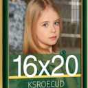 16x20 Velvet Picture Frame, Green 16x20 Velvet Photo Frame with Vintage Gold Border, 16 by 20 Poster Frame with HD Real Glass Horizontal & Vertical Display for Tabletop and Wall Decor (1 Pack)
