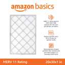 Amazon Basics 20x30x1 Air Filter 6-Pack, MERV 11 AC Furnace Filters, Removes Dust, Pet, Allergy Control, Electrostatic, Removes Lint and Pollen (Actual Size: 19.75" x 29.75" x 0.75")