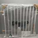 Babelio 31.5-55" No Bottom Bar Baby Gate Extra Wide, 2-in-1 Auto Close Dog Gate for The House, Stairs and Doorways, with Large Walk Thru Door, White