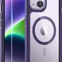 TAURI 2-in-1 Magnetic for iPhone 14 Case, [Designed with Magsafe] with Screen Protector, Shockproof Case for iPhone 14, Purple