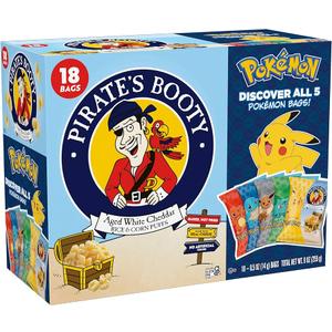 Pack Of 3, Pirate's Booty Aged Chips White Cheddar Puffs Snack Multipack Pokemon - 9 Oz/18 Ct, BB Date 01/26/2026