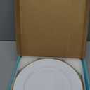 MAONAME 13" White Charger Plates Set of 6, Round Plate Chargers with Gold Rim, Plastic Decorative Charger Plates for Wedding, Tabletop Decor