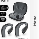 Bytech iHome XT-42 True Wireless Bluetooth In-Ear Earbuds, Black, HMAUBE238BK